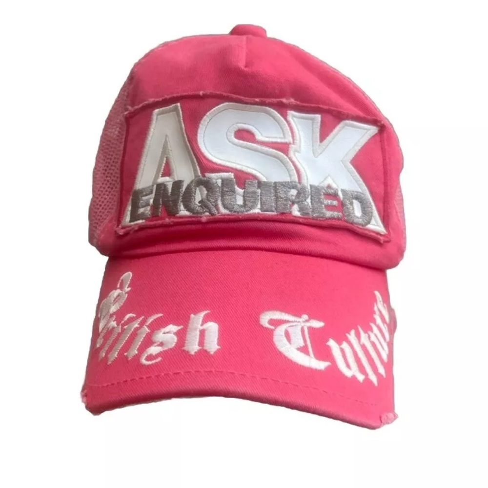 Ask Enquired Vintage Strapback Cap Hat Pink British Culture Women’s Adjustable